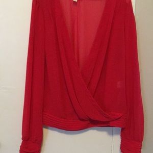 Sheer red top